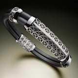 Double Bracelet Gladius, White Gold, 37 Diamonds