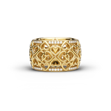 Ring Amphora, Yellow Gold, 70 Diamonds