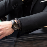 Double Bracelet Gladius, White Gold Coated, 37 Diamonds