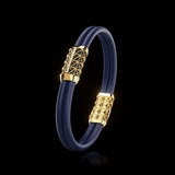 Double Bracelet Gladius, Yellow Gold, 15 Diamonds