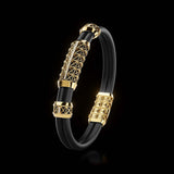 Double Bracelet Gladius, Yellow Gold, 29 Diamonds
