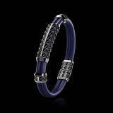 Double Bracelet Gladius, White Gold Coated, 37 Diamonds