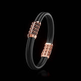 Double Bracelet Gladius, Red Gold, 15 Diamonds