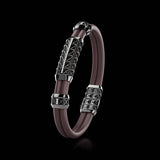 Double Bracelet Gladius, White Gold Coated, 29 Diamonds