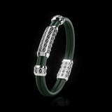 Double Bracelet Gladius, White Gold, 87 Diamonds