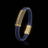 Double Bracelet Gladius, Yellow Gold, 31 Diamonds