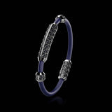Single Bracelet Gladius, White Gold Coated, 37 Diamonds