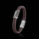 Double Bracelet Gladius, White Gold, 15 Diamonds