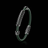 Single Bracelet Gladius, White Gold Coated, 37 Diamonds