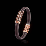 Double Bracelet Gladius, Red Gold, 69 Diamonds
