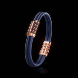 Double Bracelet Gladius, Red Gold, 15 Diamonds