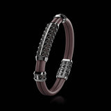 Double Bracelet Gladius, White Gold Coated, 37 Diamonds