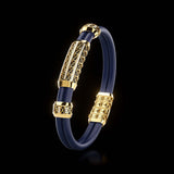 Double Bracelet Gladius, Yellow Gold, 87 Diamonds