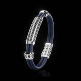 Double Bracelet Gladius, White Gold, 111 Diamonds