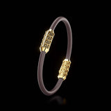 Single Bracelet Gladius, Yellow Gold, 15 Diamonds