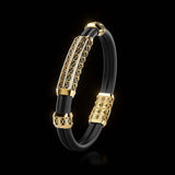 Double Bracelet Gladius, Yellow Gold, 111 Diamonds
