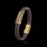 Double Bracelet Gladius, Yellow Gold, 69 Diamonds