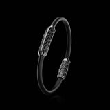 Single Bracelet Gladius, White Gold Coated, 23 Diamonds