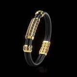 Double Bracelet Gladius, Yellow Gold, 87 Diamonds