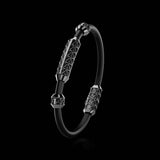 Single Bracelet Gladius, White Gold Coated, 29 Diamonds