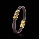 Double Bracelet Gladius, Yellow Gold, 15 Diamonds