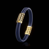 Double Bracelet Gladius, Yellow Gold, 45 Diamonds