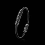 Single Bracelet Gladius, White Gold Coated, 31 Diamonds