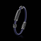 Single Bracelet Gladius, White Gold Coated, 29 Diamonds