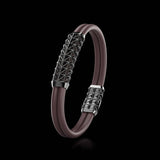 Double Bracelet Gladius, White Gold Coated