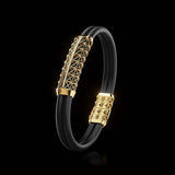 Double Bracelet Gladius, Yellow Gold, 31 Diamonds