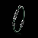 Single Bracelet Gladius, White Gold Coated, 29 Diamonds