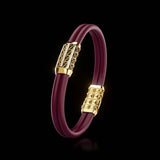 Double Bracelet Gladius, Yellow Gold, 45 Diamonds
