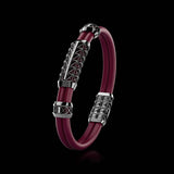 Double Bracelet Gladius, White Gold Coated, 29 Diamonds