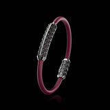 Single Bracelet Gladius, White Gold Coated, 31 Diamonds