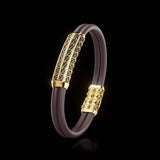 Double Bracelet Gladius, Yellow Gold, 93 Diamonds