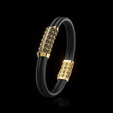 Double Bracelet Gladius, Yellow Gold, 23 Diamonds
