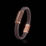 Double Bracelet Gladius, Red Gold, 23 Diamonds