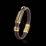 Double Bracelet Gladius, Yellow Gold, 87 Diamonds