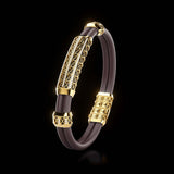 Double Bracelet Gladius, Yellow Gold, 111 Diamonds
