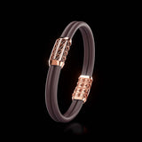 Double Bracelet Gladius, Red Gold, 45 Diamonds