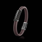 Double Bracelet Gladius, White Gold Coated, 23 Diamonds