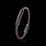 Single Bracelet Gladius, White Gold Coated, 31 Diamonds