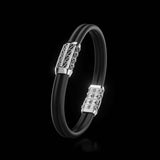 Double Bracelet Gladius, White Gold, 45 Diamonds