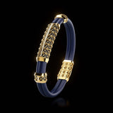 Double Bracelet Gladius, Yellow Gold, 37 Diamonds