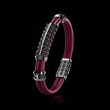 Double Bracelet Gladius, White Gold Coated, 37 Diamonds