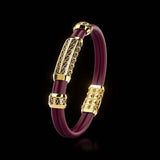 Double Bracelet Gladius, Yellow Gold, 87 Diamonds