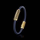 Single Bracelet Gladius, Yellow Gold, 23 Diamonds