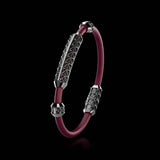 Single Bracelet Gladius, White Gold Coated, 37 Diamonds