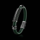 Double Bracelet Gladius, White Gold Coated, 37 Diamonds