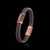 Double Bracelet Gladius, Red Gold, 15 Diamonds